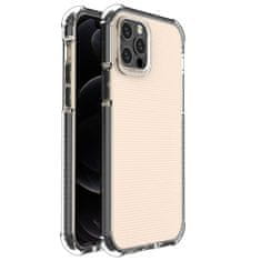 HURTEL PRUŽNÉ GELOVÉ PANCÉŘOVÉ POUZDRO SPRING ARMOUR S BAREVNÝM RÁMEČKEM PRO IPHONE 12 PRO, ČERNÉ