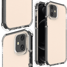 HURTEL PRUŽNÉ GELOVÉ PANCÉŘOVÉ POUZDRO SPRING ARMOUR S BAREVNÝM RÁMEČKEM PRO IPHONE 12 MINI, ČERNÉ