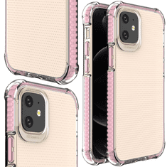 HURTEL PRUŽNÉ GELOVÉ PANCÉŘOVÉ POUZDRO SPRING ARMOUR S BAREVNÝM RÁMEČKEM PRO IPHONE 12 MINI RŮŽOVÉ