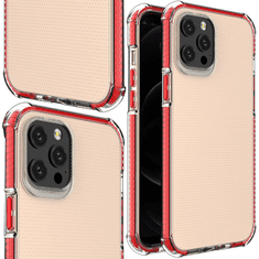 HURTEL PRUŽNÉ GELOVÉ PANCÉŘOVÉ POUZDRO SPRING ARMOUR S BAREVNÝM RÁMEČKEM PRO IPHONE 11 PRO MAX, ČERVENÉ