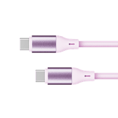 shumee USB Type C - USB Type C kabel 100 W 1 m silikon růžový Kruger&amp;Matz Basic