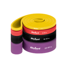 shumee Latexový set cvičebních pásů - Power Band PLs-2, 4-45 kg, 4 pásy, REBEL ACTIVE