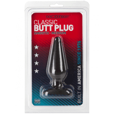 Doc Johnson Černý anální kolík Butt Plug Smooth M