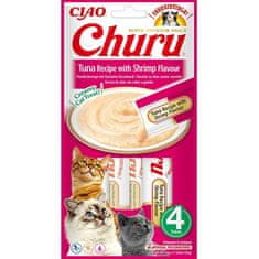 churu Inaba cat snack tuňák s krevetovou příchutí 4x 14g