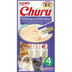 churu Inaba cat snack tuňák s příchutí škeble 4x 14g