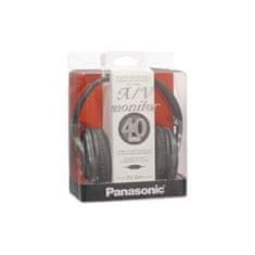 Panasonic RP-HT265E-K, drátové sluchátka, přes hlavu, 3,5mm jack, 6,3mm jack, kabel 5m, ovládání hlasitosti, černá