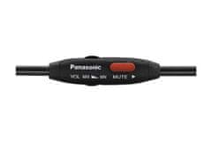 Panasonic RP-HT265E-K, drátové sluchátka, přes hlavu, 3,5mm jack, 6,3mm jack, kabel 5m, ovládání hlasitosti, černá