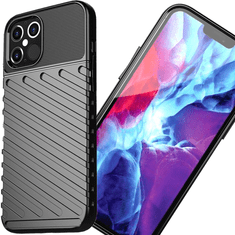 HURTEL THUNDER CASE, FLEXIBILNÍ PANCÉŘOVÉ POUZDRO, KRYT PRO IPHONE 12 PRO MAX, ČERNÝ