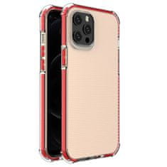 HURTEL PRUŽNÉ GELOVÉ PANCÉŘOVÉ POUZDRO SPRING ARMOUR S BAREVNÝM RÁMEČKEM PRO IPHONE 12 PRO MAX, ČERVENÉ