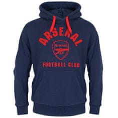 FotbalFans Mikina Arsenal FC, tmavě modrá, kapuce, klokaní kapsa | L