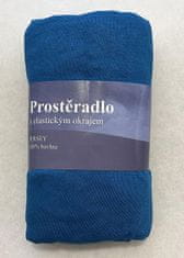 Jerry Fabrics Prostěradlo Jersey Modrá Bavlna, 90/200 cm