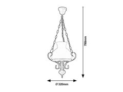 Rabalux  PETRONEL závěsný lustr max. 1x60W | E27 | IP20 - tmavé dřevo, černá