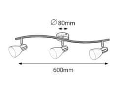 Rabalux  SOMA stropní bodové svítidlo 3x40W/E14, barva chromu