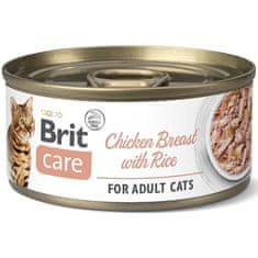 Brit Konzerva Care Cat kuře s rýží, filety 70g