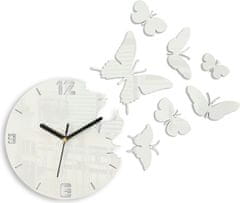 ModernClock 3D nalepovací hodiny Butterflies bílé