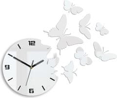 ModernClock 3D nalepovací hodiny Butterfly bílé