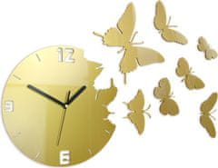 ModernClock 3D nalepovací hodiny Butterfly zlaté