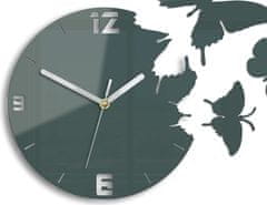 ModernClock 3D nalepovací hodiny Butterfly tmavě šedé