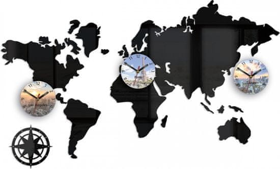 ModernClock 3D nalepovací hodiny Cities černé