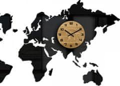 ModernClock 3D nalepovací hodiny Continents černé