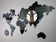 ModernClock 3D nalepovací hodiny Continents černo-bílé