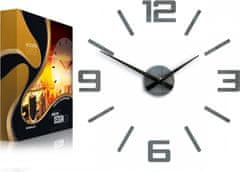 ModernClock 3D nalepovací hodiny Reden 60x60 cm šedé