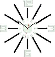 ModernClock 3D nalepovací hodiny Sheen černo-bílé