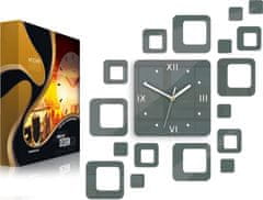 ModernClock 3D nalepovací hodiny Roman Quadrat tmavě šedé