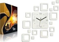 ModernClock 3D nalepovací hodiny Roman Quadrat bílé