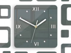 ModernClock 3D nalepovací hodiny Roman Quadrat tmavě šedé