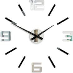 ModernClock 3D nalepovací hodiny Stříbrné XL