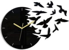 ModernClock 3D nalepovací hodiny Swallows černé