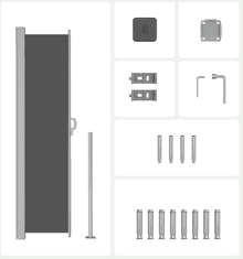 Songmics Boční markýza DELL 160x350 cm tmavě šedá