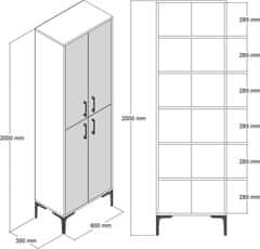 Hanah Home Botník Berlin 60x200 cm antracit/ořech