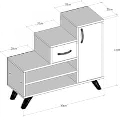 Hanah Home Botník Retro 90x77 cm dub safírový