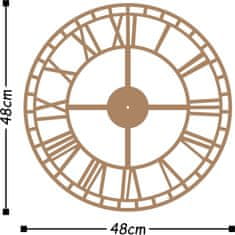 Wallity Dekorativní nástěnné hodiny Pulos 48 cm měděné