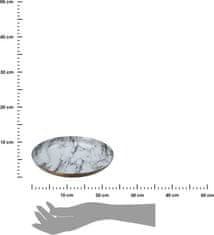 Dekorstyle Dekorativní podnos Marmour 23 cm bílý/černý