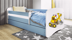 Kocot kids Dětská postel Babydreams bagr modrá, varianta 80x160, bez šuplíků, bez matrace