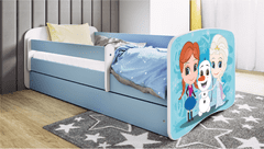 Kocot kids Dětská postel Babydreams Ledové království modrá, varianta 80x180, se šuplíky, s matrací