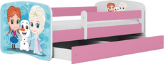 Kocot kids Dětská postel Babydreams Ledové království růžová, varianta 70x140, se šuplíky, bez matrace