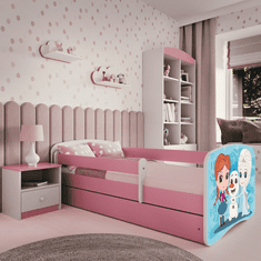 Kocot kids Dětská postel Babydreams Ledové království růžová, varianta 70x140, se šuplíky, bez matrace