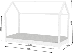 Kocot kids Dětská postel Bella bílá, varianta 80x160, bez šuplíků, bez matrace