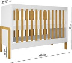 Kocot kids Dětská postýlka Victor 120x60 cm bílá, varianta 60x120, bez šuplíků, bez matrace