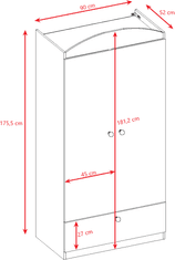 Kocot kids Dětská skříň Babydreams 90 cm víla s motýlky modrá