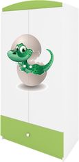 Kocot kids Dětská skříň Babydreams 90 cm dinosaurus zelená