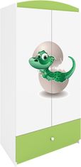 Kocot kids Dětská skříň Babydreams 90 cm dinosaurus zelená