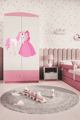 Kocot kids Dětská skříň Babydreams 90 cm princezna a poník růžová