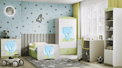 Kocot kids Dětská skříň Babydreams 90 cm medvídek zelená