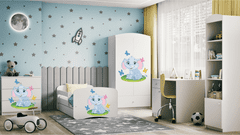 Kocot kids Dětská skříň Babydreams 90 cm slon s motýlky bílá