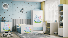 Kocot kids Dětská skříň Babydreams 90 cm slon s motýlky modrá